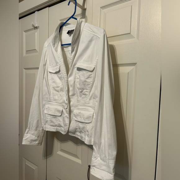 Ninety White Button-Up Coat - Picture 2 of 7